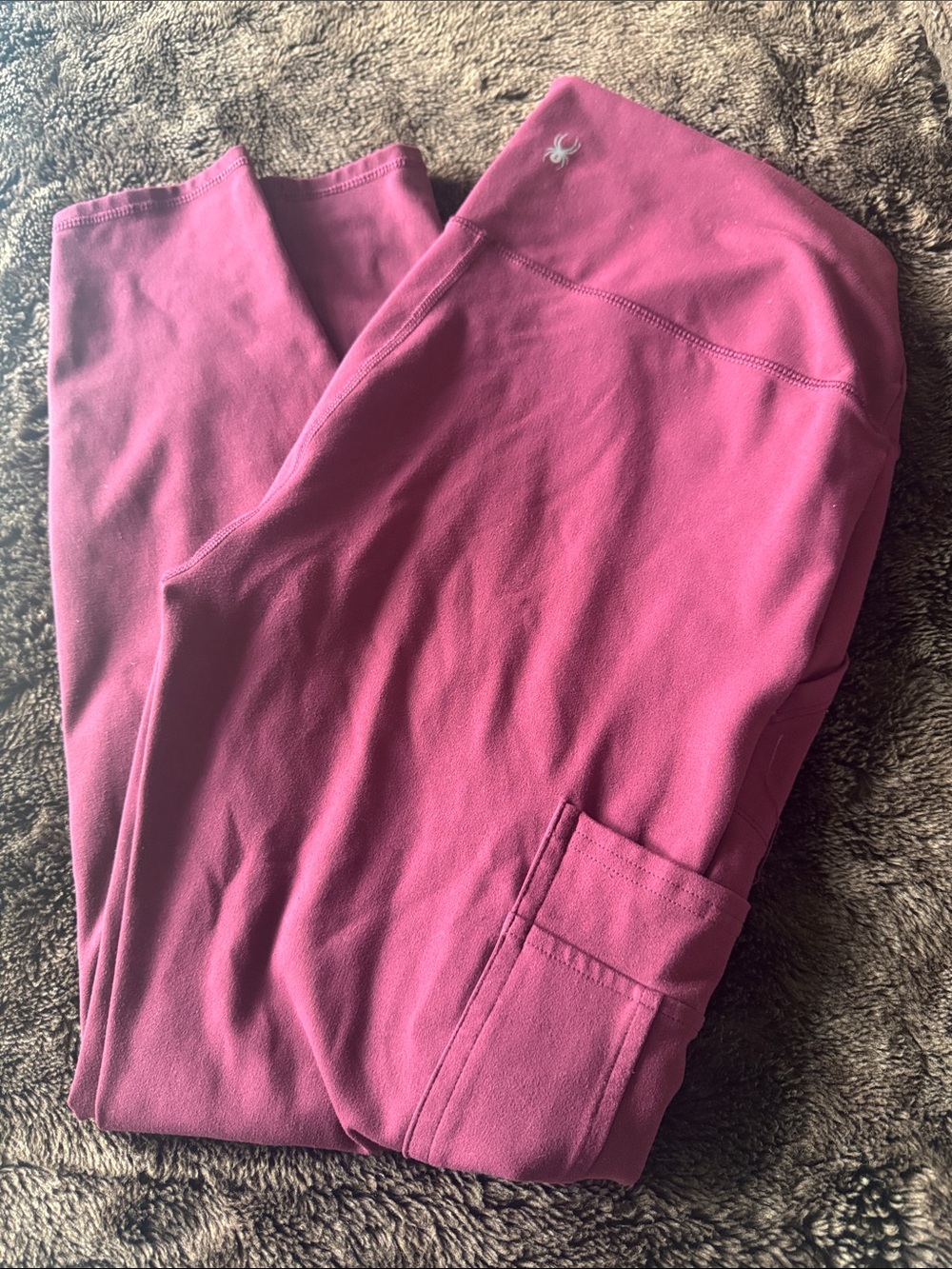 SPYDER Magenta Active Leggings with Spacious Side Pocket- SPYDER Logo